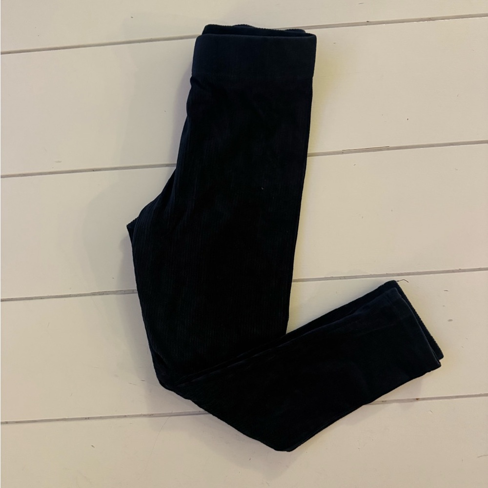 Isaac Mizrahi Navy Blue  Girls' Velour Ribbed Leggings